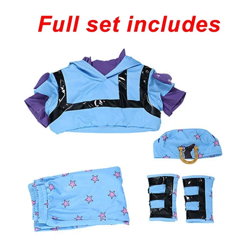 Anime JoJo's Bizarre Adventure Johnny Joestar Cosplay Costume Men Uniform Halloween Pajamas Top Pants Hat Wristband Suit