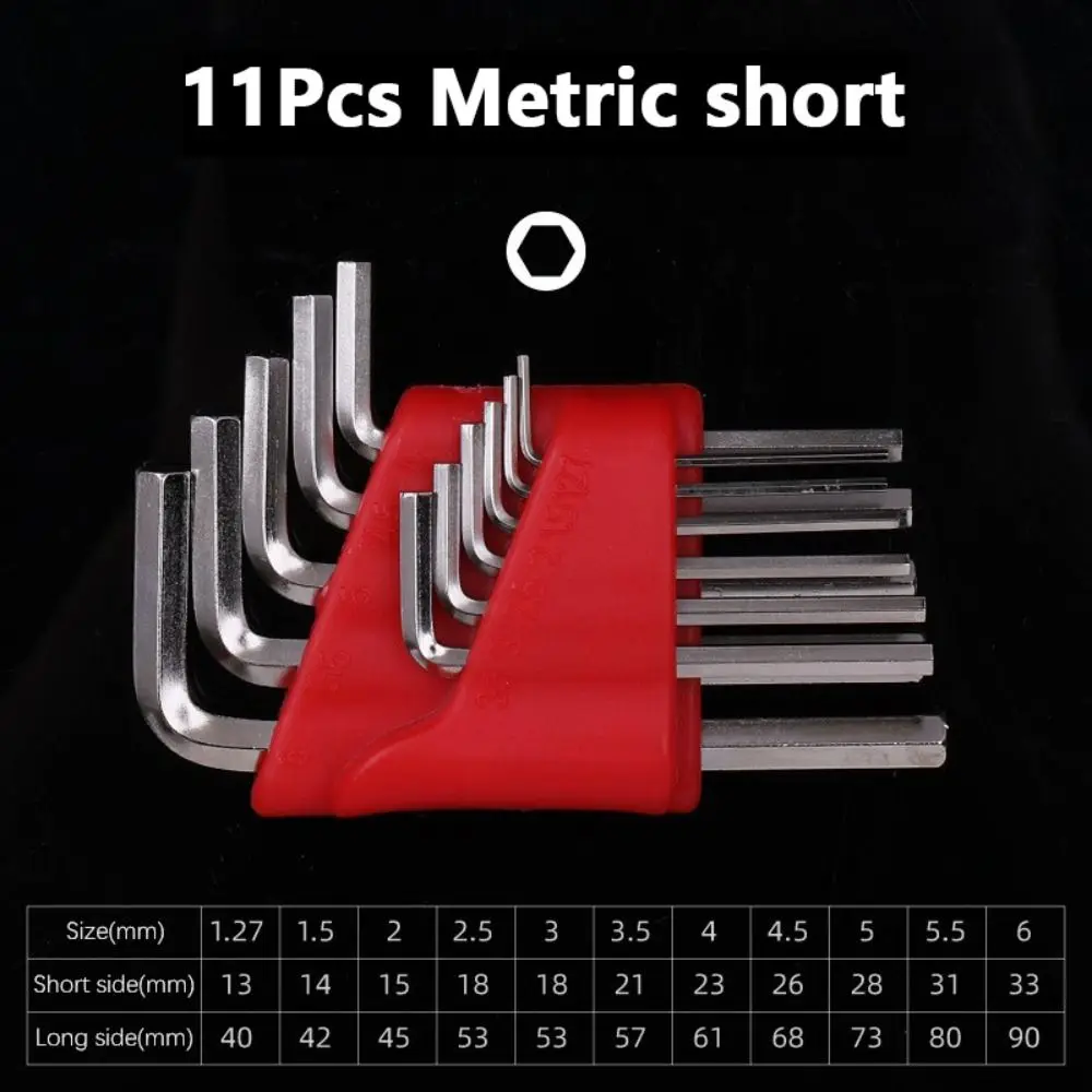 5/8/11 PCS Portable Short Arm Tool Size Allen Key Inch Wrench L Wrench Metric Wrench Allen Wrench Good