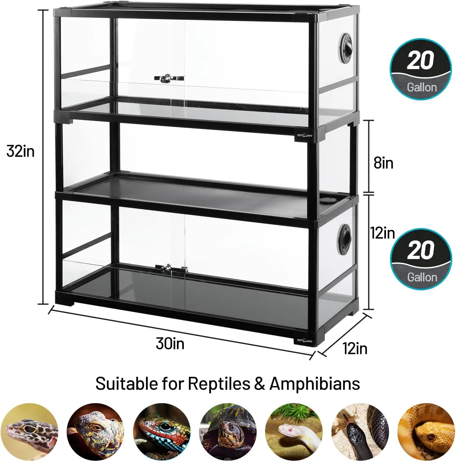 Double Stacked Reptile Tank 30