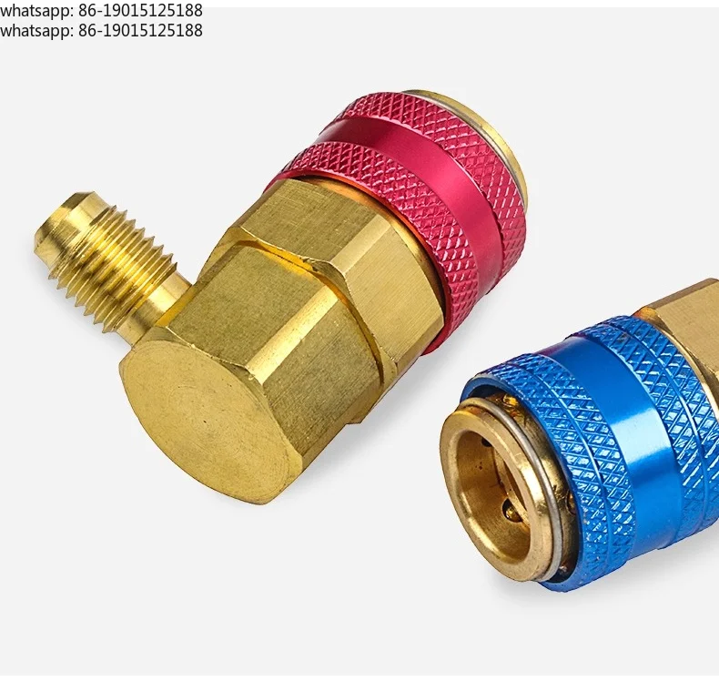 R134a Car AC Refrigerant Quick Connect Kit High/Low Pressure Charging Adapter Liquid Conversion Tool for Car Air Condition