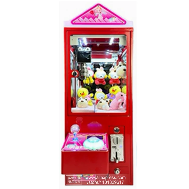 5pcs Mini Crane Claw Stuffed Toy Doll Machine Kids Coin Pusher Prize Arcade Games Candy Gashapon Gacha Capsule Vending Machine