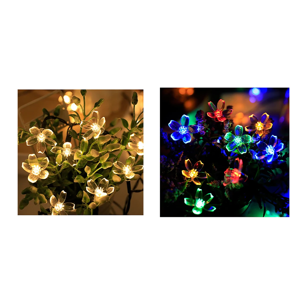 Solar Blume String Lichts ch litten im Freien wasserdichte Batterie solar betriebene String für Home Zaun Hof Weihnachts baum Dekoration