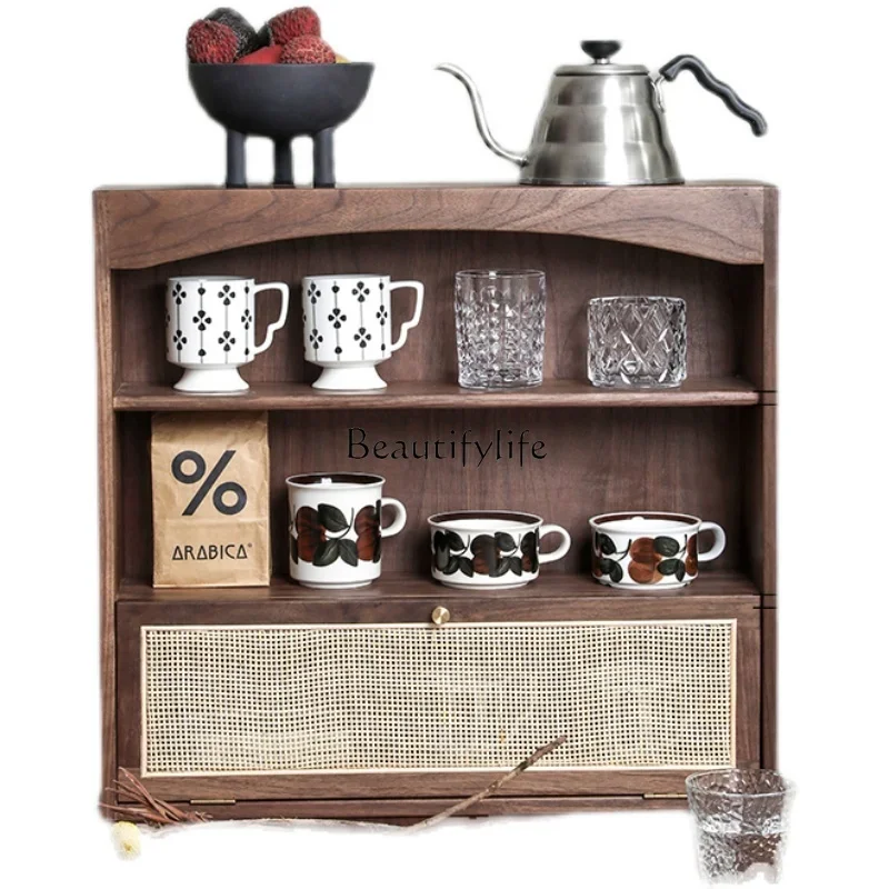 Duobao Pavilion Simple Antique Modern Frame Display Cabinet Bogu Black Walnut Cherry Cup Holder