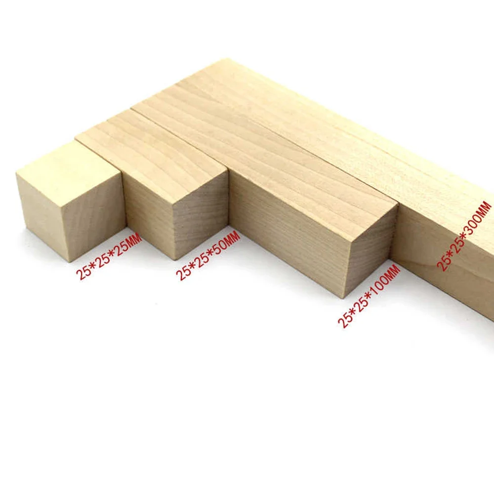 1-10Pcs 25x25mm Square Birch Wood Strip Solid Wooden Stick 25mm-300mm DIY Model Material Process Decoration Production Parts