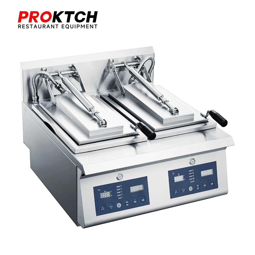 

High Quality Gyoza Double Pan Fryer Frying Machine Gyoza Dumpling Making Machine