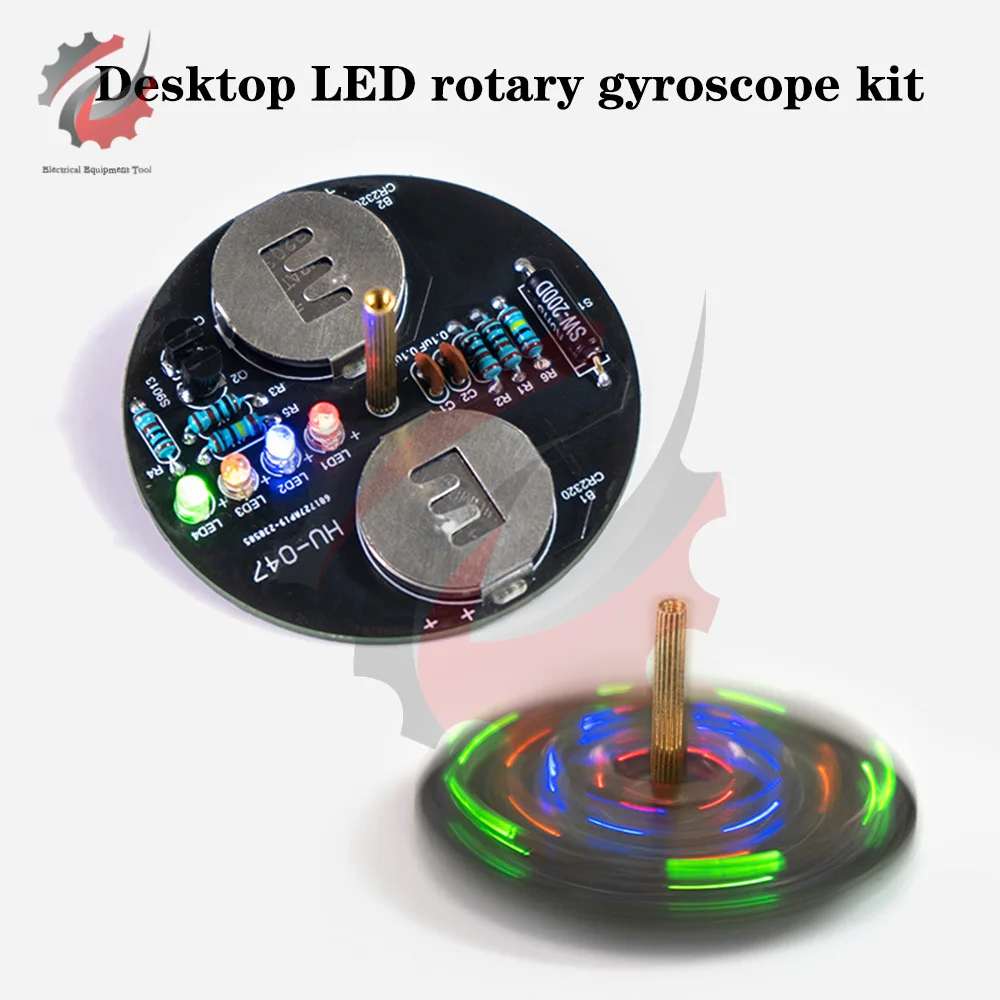 LED Rotating Gyro Cover Flashing Lights DIY Kit Light-emitting Diodes Module Electronic Welding Practice Production DIY KITS