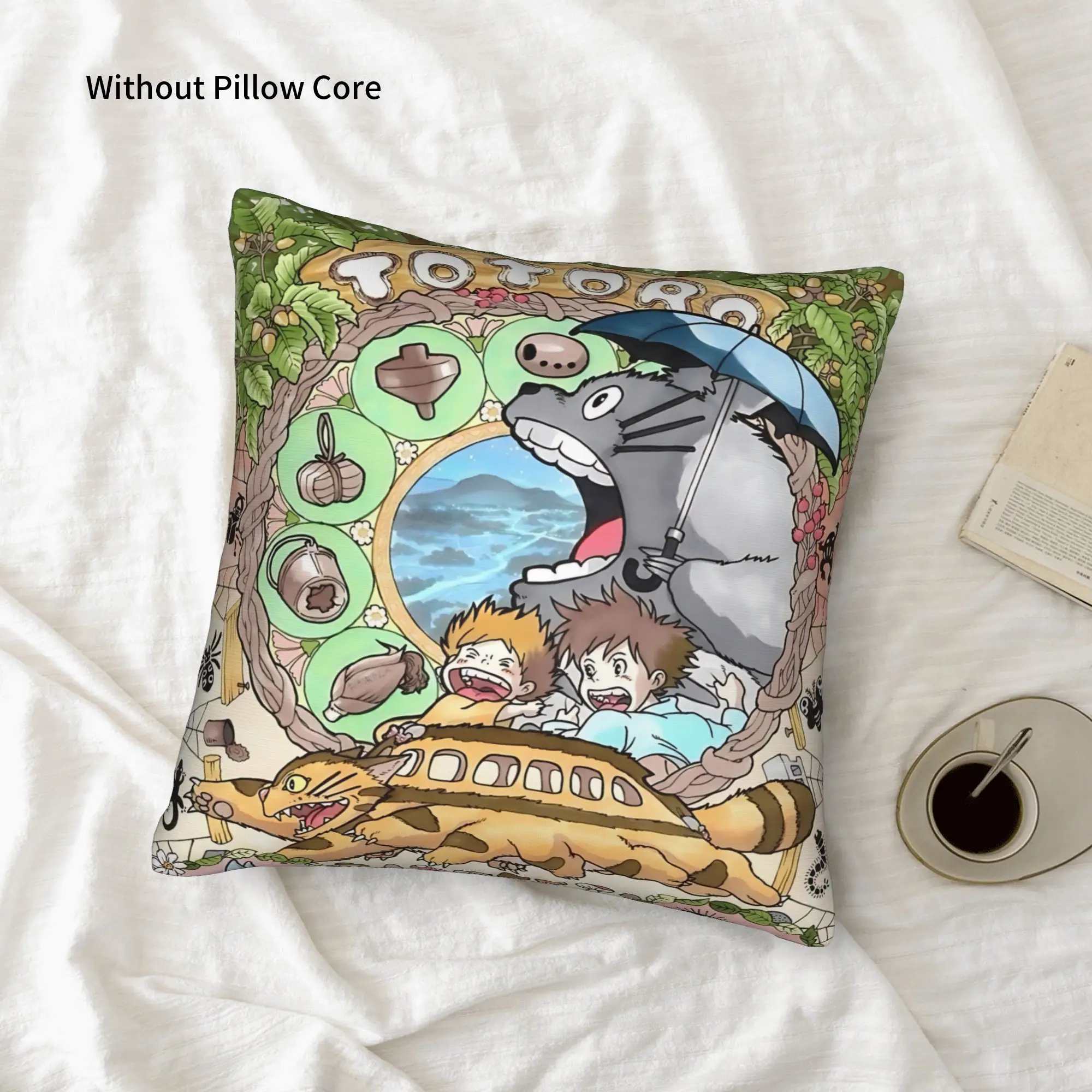 1PC Anime My Neighbor Totoros Pillow Case Double-Sided Printing  Sofa Cushion Bedroom Bedside Pillow