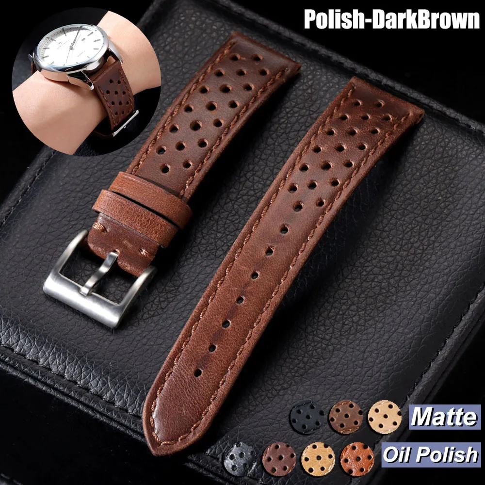 Vintage Kalbslederarmband 18mm 20mm 22mm Universelles Uhrenarmband Atmungsaktives Armband für Herren Damen Sportarmband Zubehör