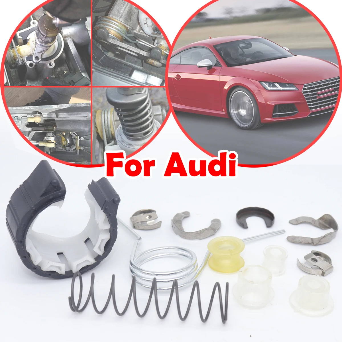 

Manual Shifter Bushing Kit For Audi A2 8Z A3 8L 8P TT 8N 8J Gearbox Lever Selector linkage End Clips Car Accessories 2000 2003