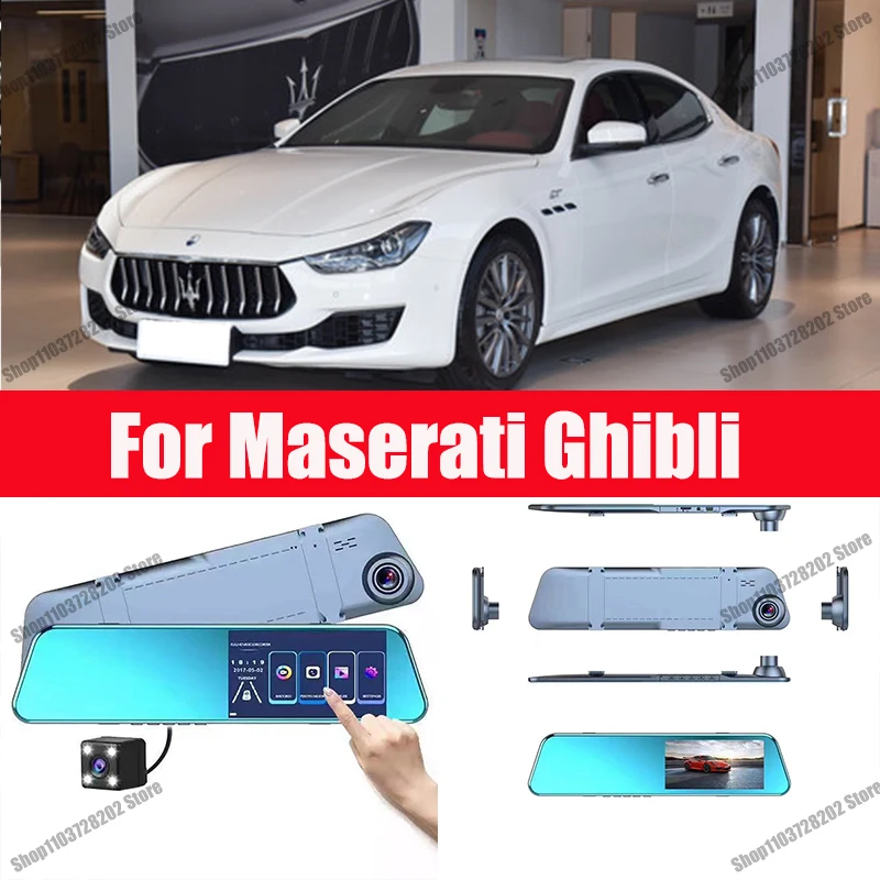 

For Maserati Ghibli Camera Car Touch Screen Video Recorder Rearview mirror Dash Cam Front and Rear Camera Mirror DVR