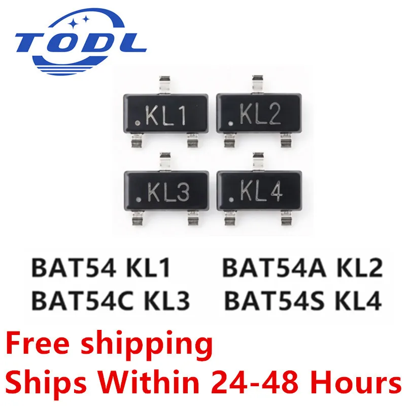 (100piece) 100% New BAT54S KL4 BAT54A KL2 BAT54 KL1 BAT54C KL3 SOT23-3 Schottky Barrier Diode IC Chipset