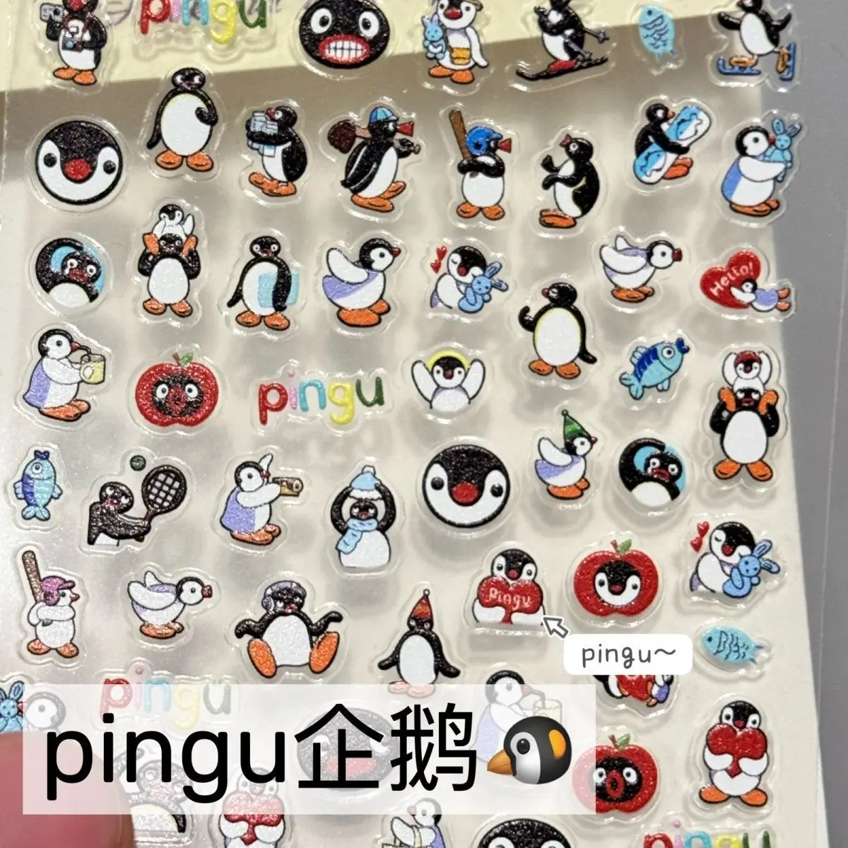 5D Embossed Penguin Nail Stickers Ins Cute Girly Waterproof for Water Bottle Camera Home DIY