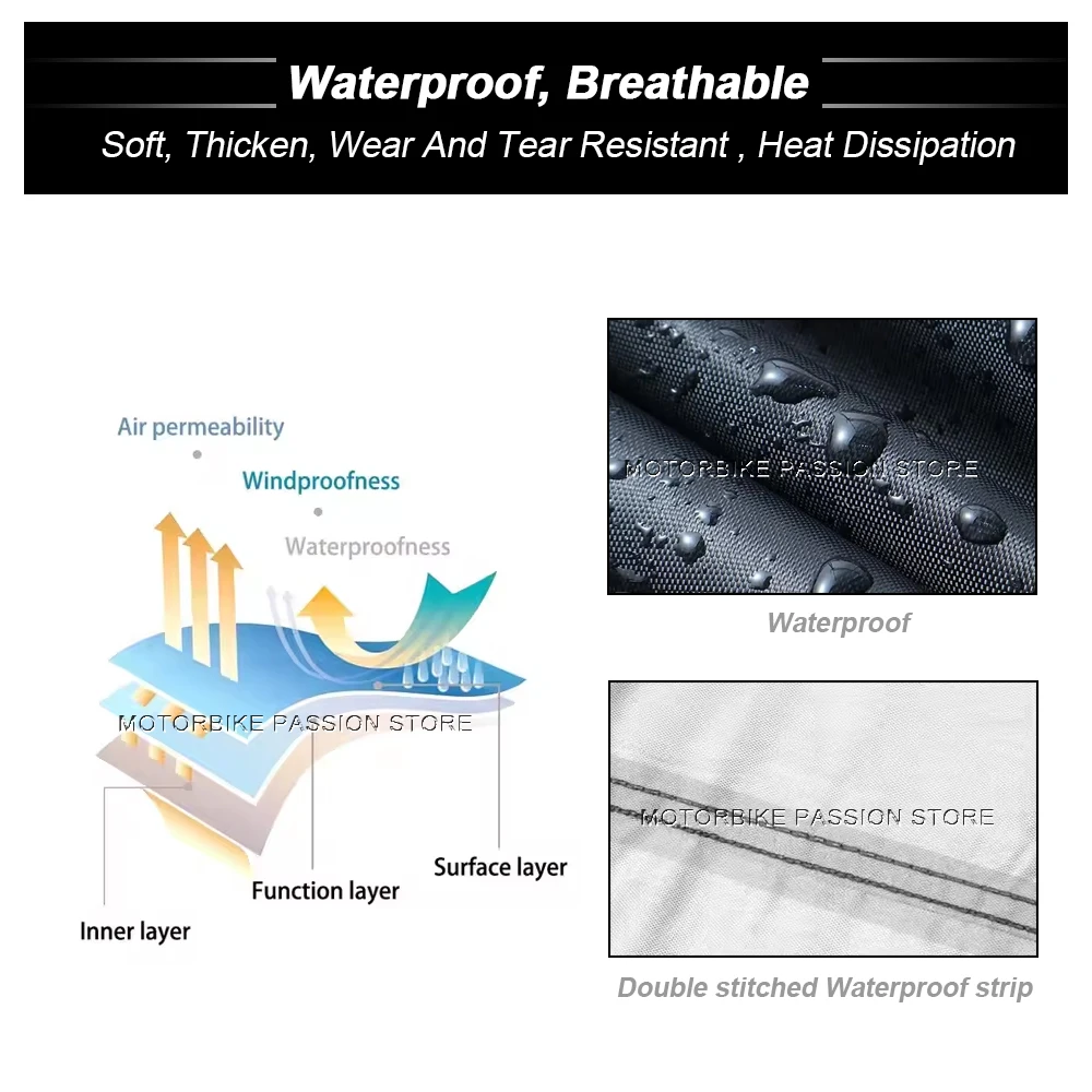 สำหรับฮุสควาร์นา นอร์เดน 901 นอร์เดน 901 2022 ผ้าคลุมรถจักรยานยนต์กันน้ำทุกฤดูกันฝุ่นยูวีป้องกันกลางแจ้งผ้าคลุมกันฝนสำหรับรถมอเตอร์ไซค์