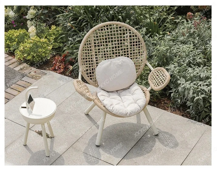 A  Single sofa chair Lazy recliner Simple Nordic leisure rattan chair Indoor courtyard Balcony Home