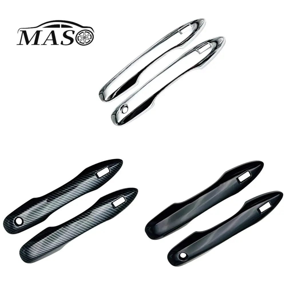 لتويوتا بريوس 60 2023 خارج 2 قطعة غطاء مقبض الباب غطاء حامي ABS البلاستيك الفضة ، ألياف الكربون ، أسود