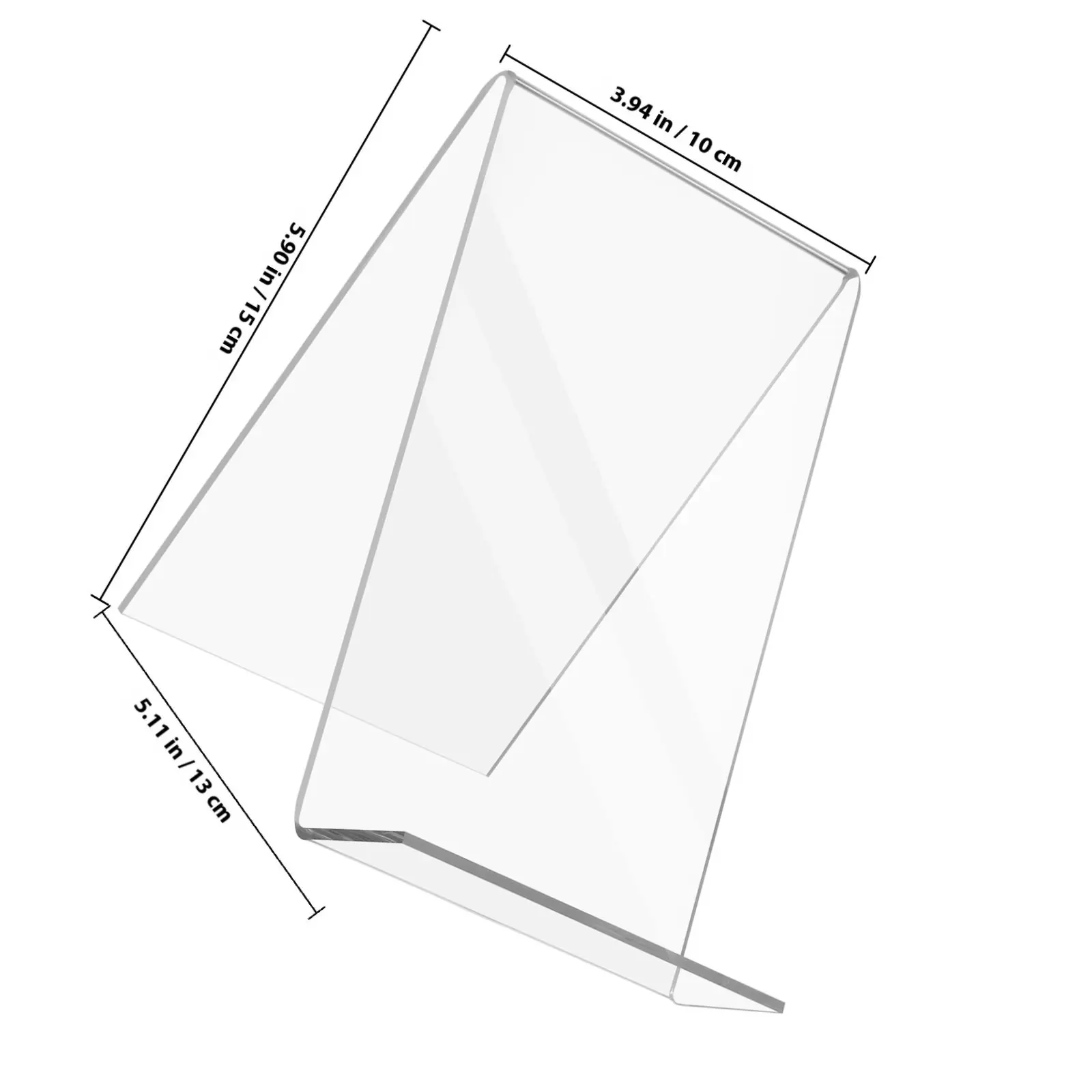 6Pcs Acrylic Book Display Stand Sturdy Triangle Base Clear Book Stand for Office Home Desk Books Magazines Brochures Cds Photos