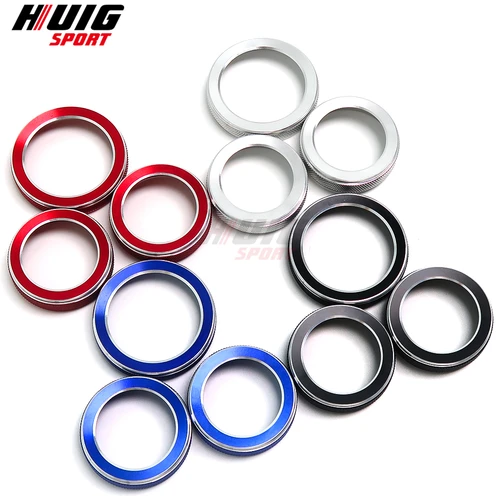 Imagen 2 del producto 3 uds para Jeep Grand Cherokee 2014-2021 Interior del coche centro aire acondicionado A/C interruptor de Radio perilla cubierta de botón accesorios embellecedores