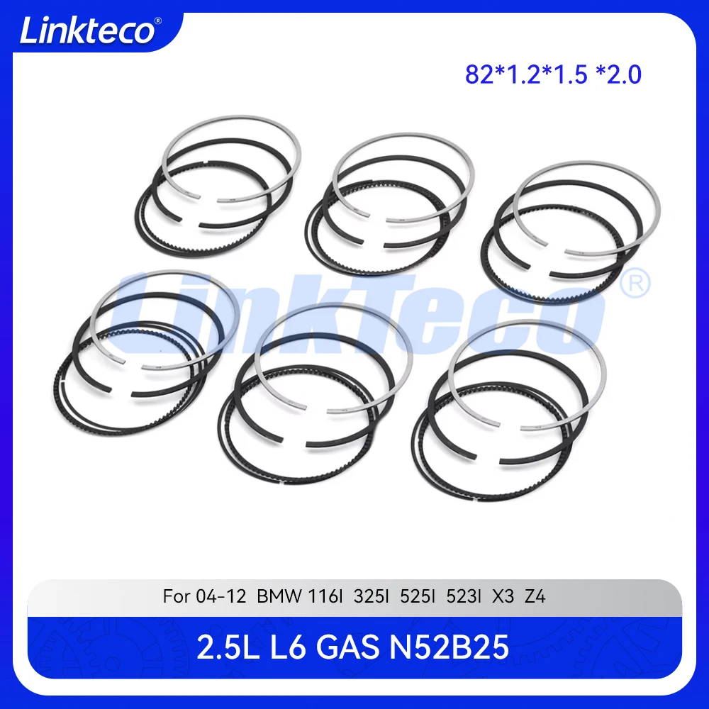 

Engine Piston Ring Set Fit 2.5 T L GAS L6 N52B25 For 04-12 BMW E90 E92 E60 E61 116I 325I 525I 523I X3 Z4 2.5L N52 B25 A N52B25A