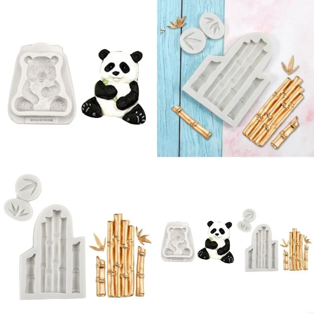 F19B Silicone 3D Molds Sugarcraft Fondant Mould Chocolate Moulds Bamboo/Panda Shaped