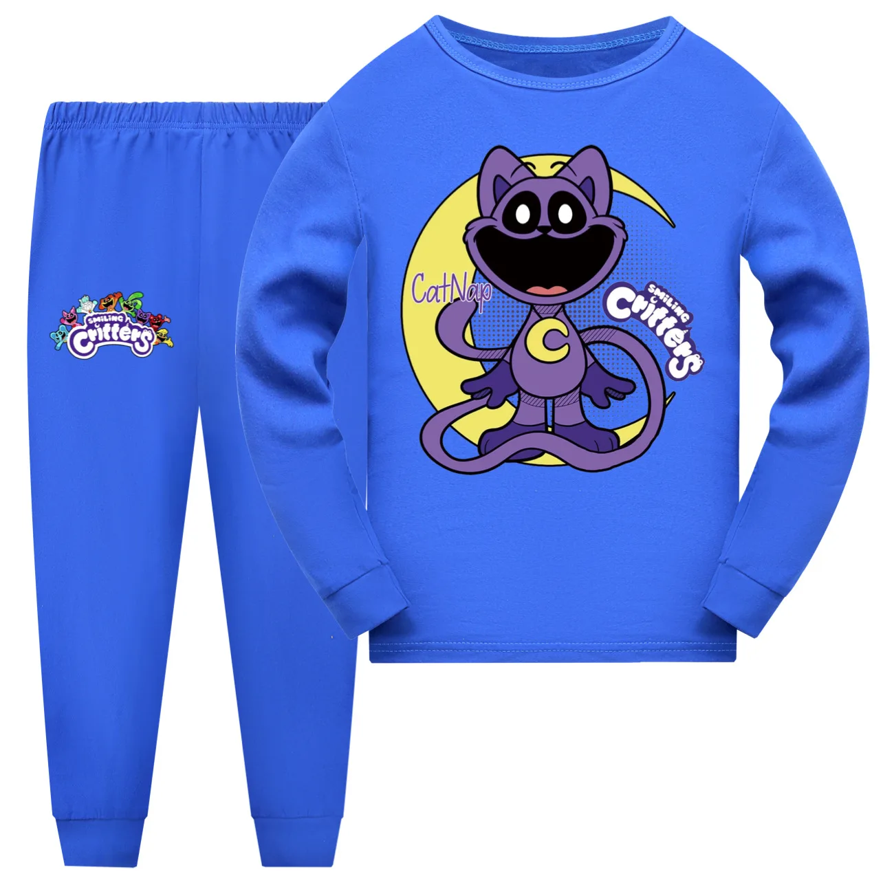 Game Critters Smiling Costumes Kids Cartoon Catnap Pajamas Sets Baby Girls Long Sleeve Tops Pants Teenager Boys Casaul Sleepwear