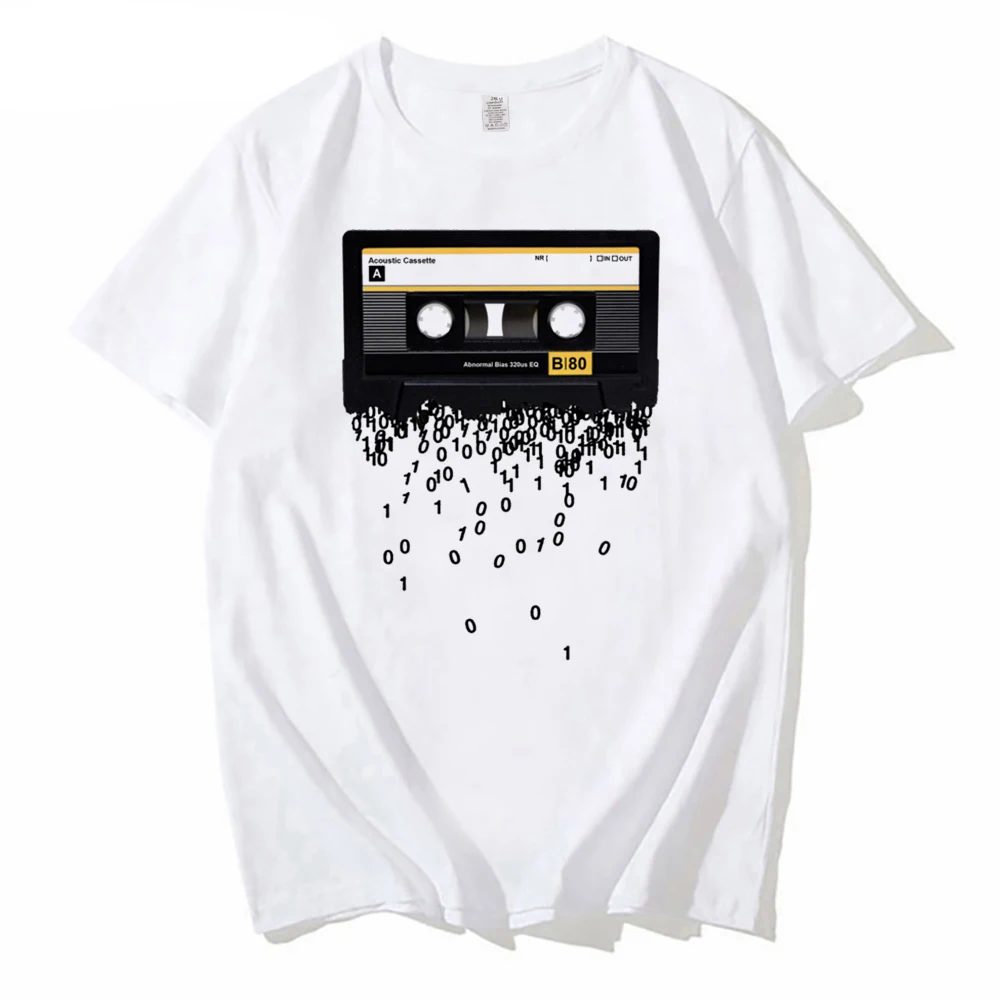 Newest Funny Retro cassettes Printed T-Shirt Men\'s Funny Creative 80\'s Music The death of the cassette tape Tshirt