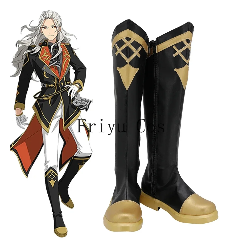 

Ensemble Stars Tomoe Hiyori Ran Nagisa Black Gold Shoes Cosplay Long Boots Male Female For Halloween Party Costume Accessories