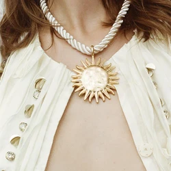 Vintage Sun Cord Necklace For Women Trend Classic Short Choker Fashion Party Holiday Jewelry Accessories