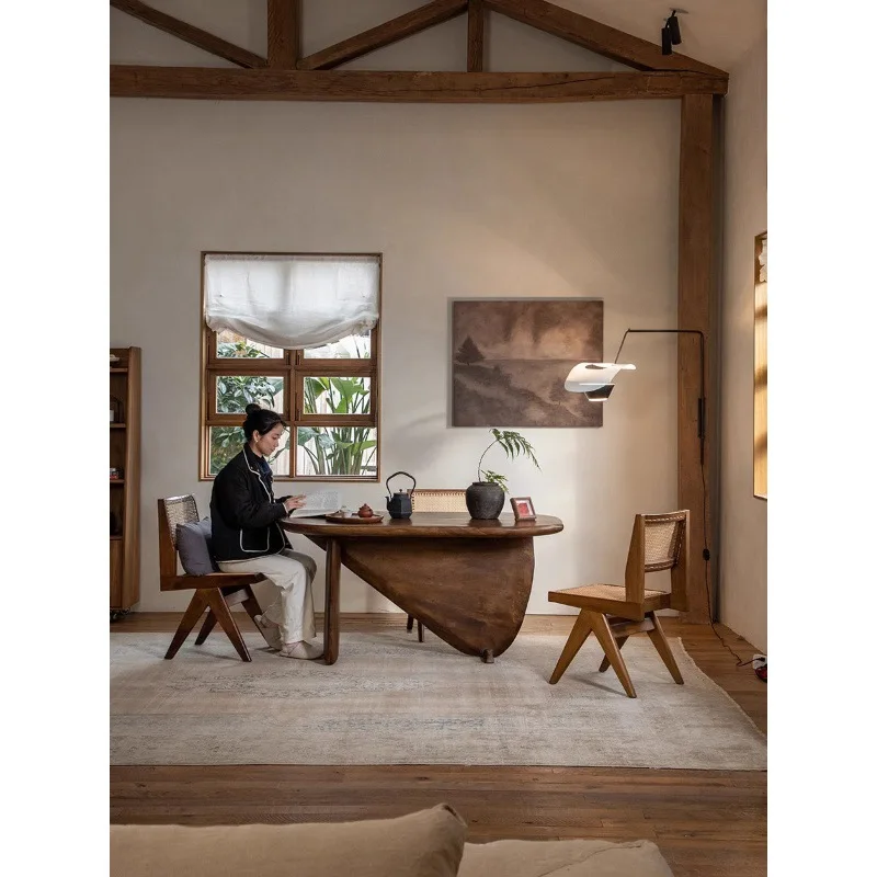 Homestay creative dining table ancient wabi wind tea table workbench
