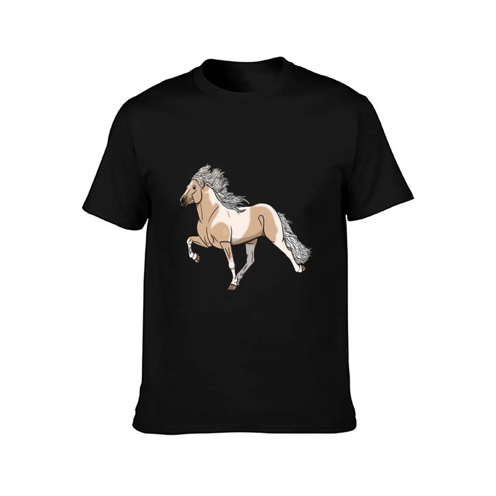Icelandic Mare T?lt T-Shirt, Summer Casual Cotton Tee, Oversized Streetwear Tops, Vintage Graphic Print, Loose Fit Short Sleeve