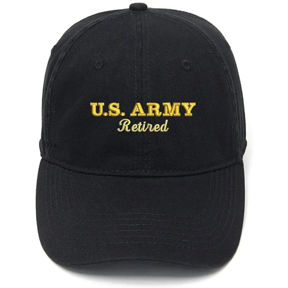 Lyprerazy Men's Baseball Caps for U.S. Army Retired Embroidery Hat Cotton Embroidered Casual Baseball Cap