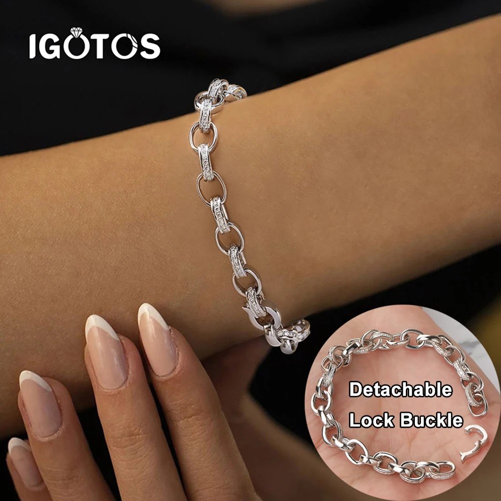 

IGOTOS 1.2mm Moissanite Tennis Bracelet with GRA 925 Sterling Silver Cuban Link Chain Birthday Party Gifts Jewelry for Women Men