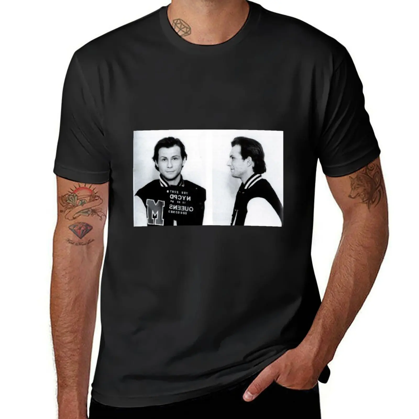 

Футболка Christian Slater mugshot, Мужская футболка с коротким рукавом, забавная графическая футболка