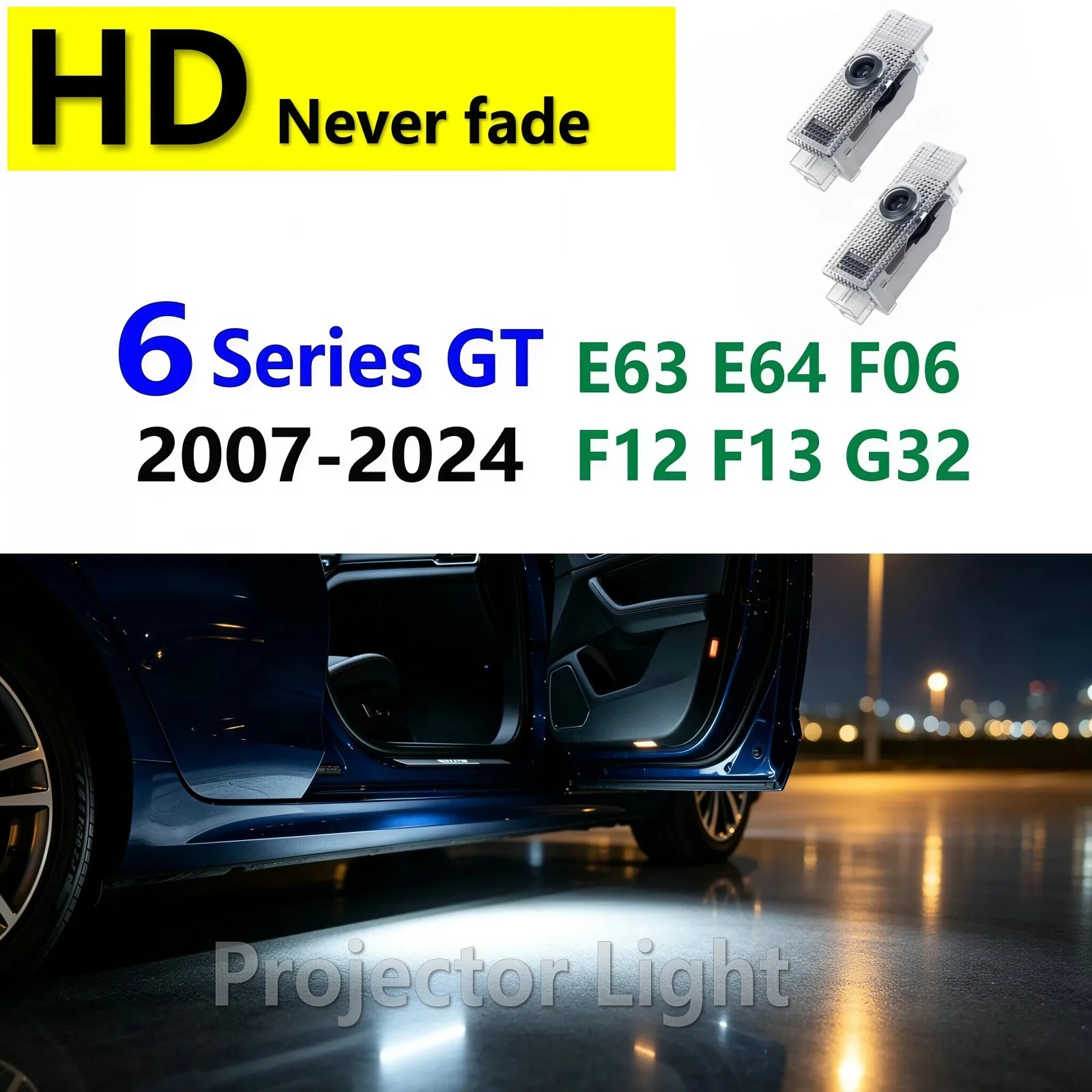 HD 2Pcs For BMW 6 Series GT G32 E63 E64 F06 F12 F13 630i 640i Coupe 2007-2024 Accessories Led Car Door Projector Welcome Light