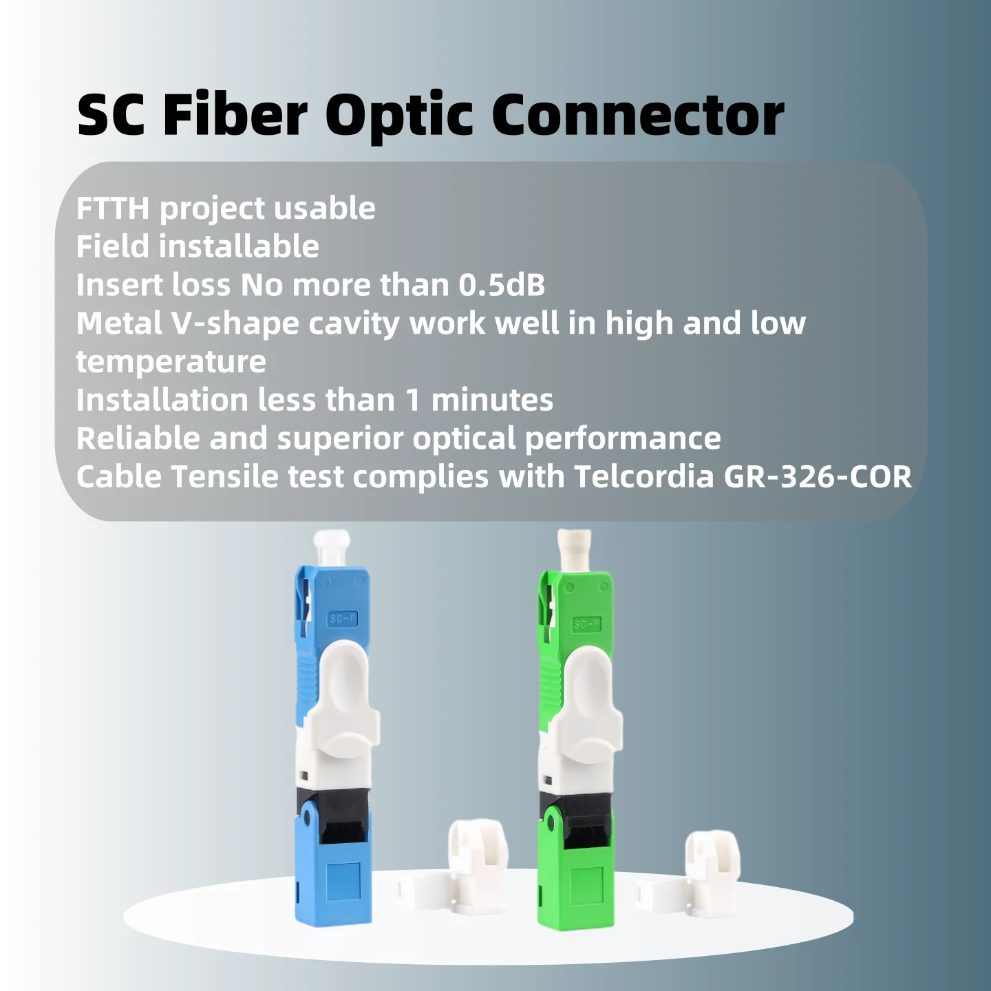 SUMMITEK 10pcs 50pcs APC/UPC Connector FTTH Fiber Optic Fast Connector Single Mode Assembly Tool Low Insertion Loss