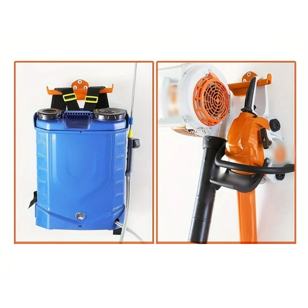 Orange Backpack Blower Wall Hanger Rack - Robust Construction for Secure Storage - 11.43 x 11.5 Inch Dimensions