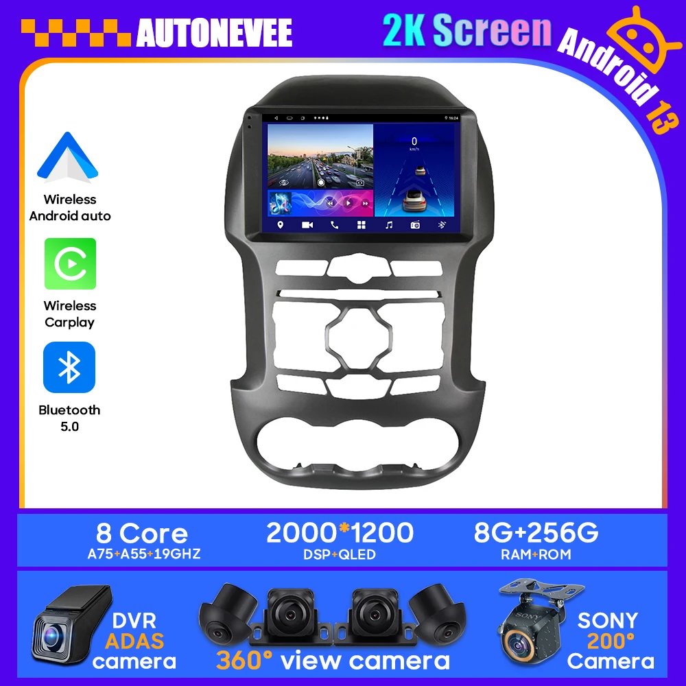 

For Ford Ranger 3 2011 - 2015 Android Car Stereo Unit Multimedia Radio Video Player GPS Wireless Carplay Android Auto No 2din 4G