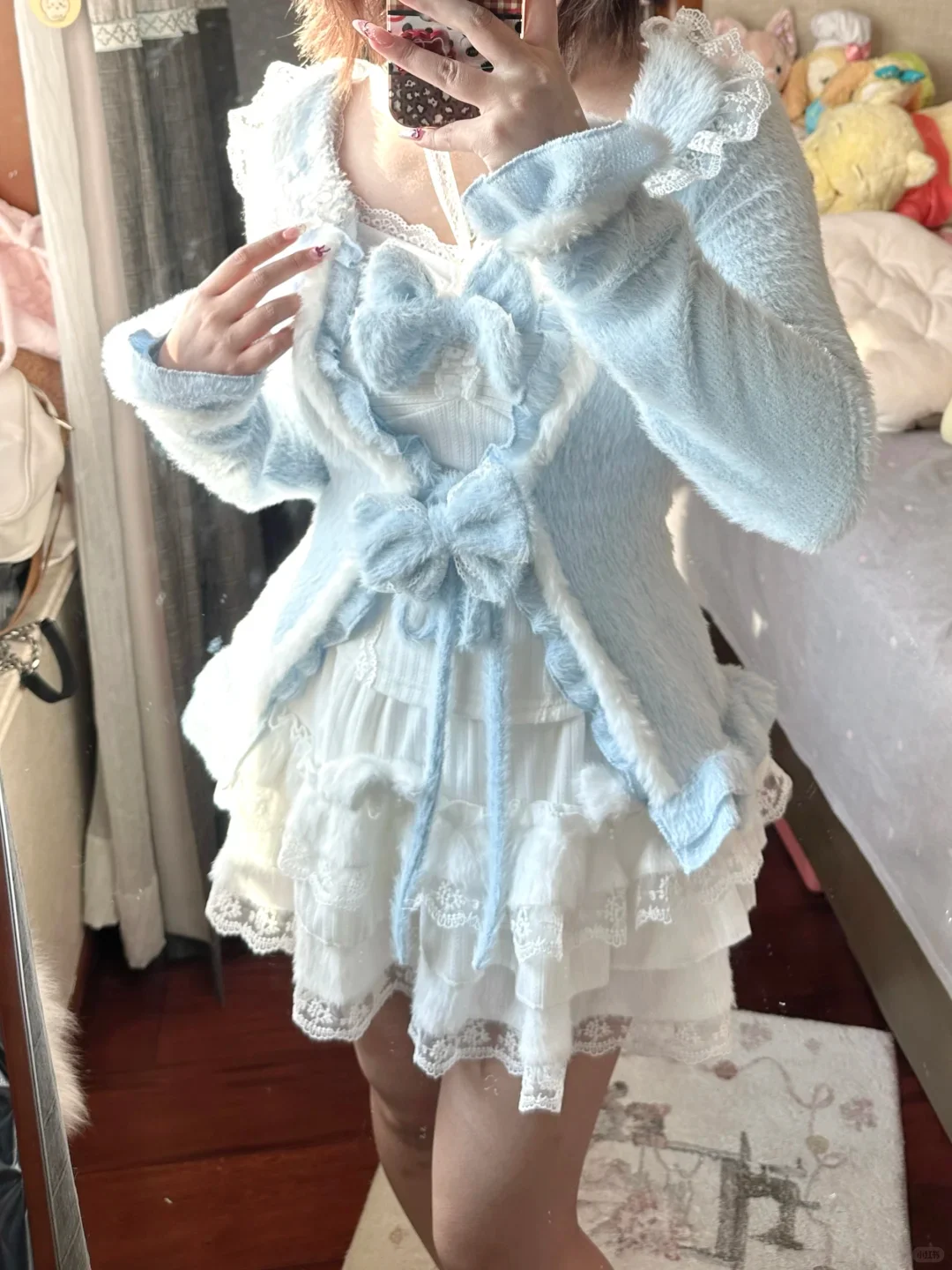 Autumn Winter Sweet Vintage Elegant 3 Peice Set Women Y2k Princess Bow Design Mini Skirt Suit Female Chic Korean Popular Cloehts