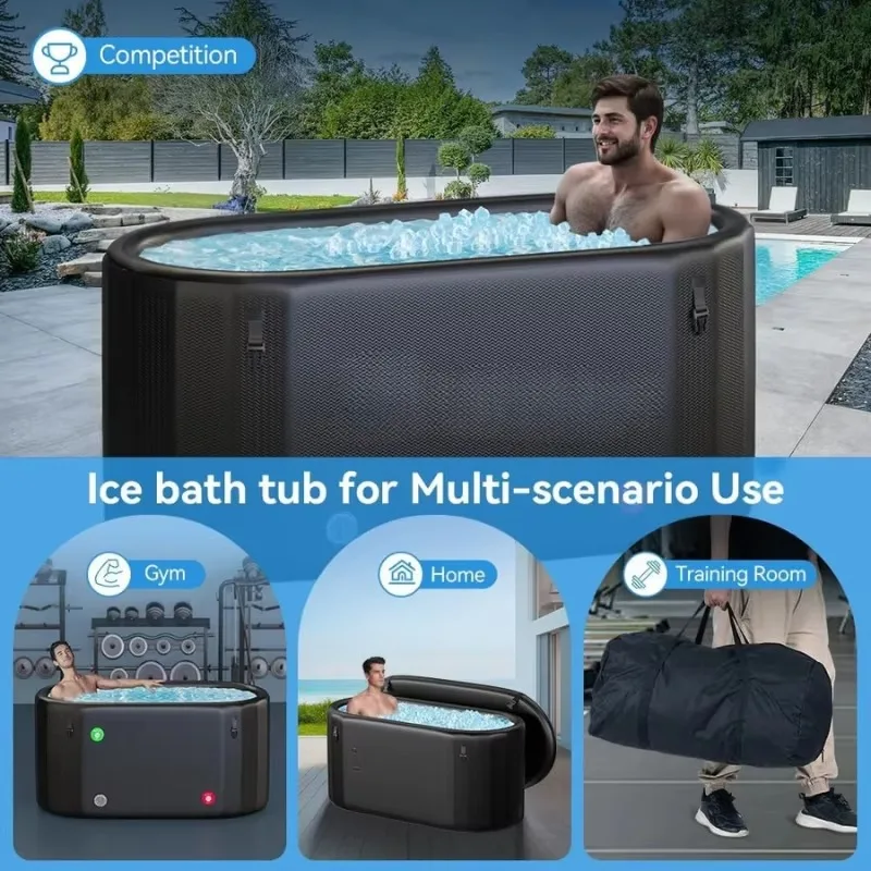 حوض استحمام محمول قابل للنفخ للعلاج بالماء البارد اتجاهات جديدة للرياضيين حوض استحمام يغرق بغرز متدلية للحمام الجليدي في الهواء الطلق
