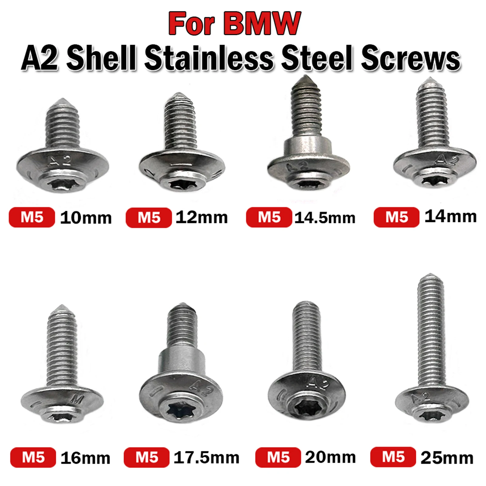 M5 Fairing Stainless Steel Screws For BMW R1200GS R1250GS R1300GS F900GS Adventure R1200RT S1000XR S1000RR/R F900R F900XR F850GS