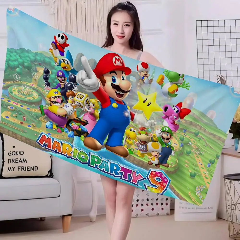 Game M-marioes Cartoon Anime Beach Swimming Towel Soft Absorbent Washcloth Children's Gifts For Kids Travel Camping Gym