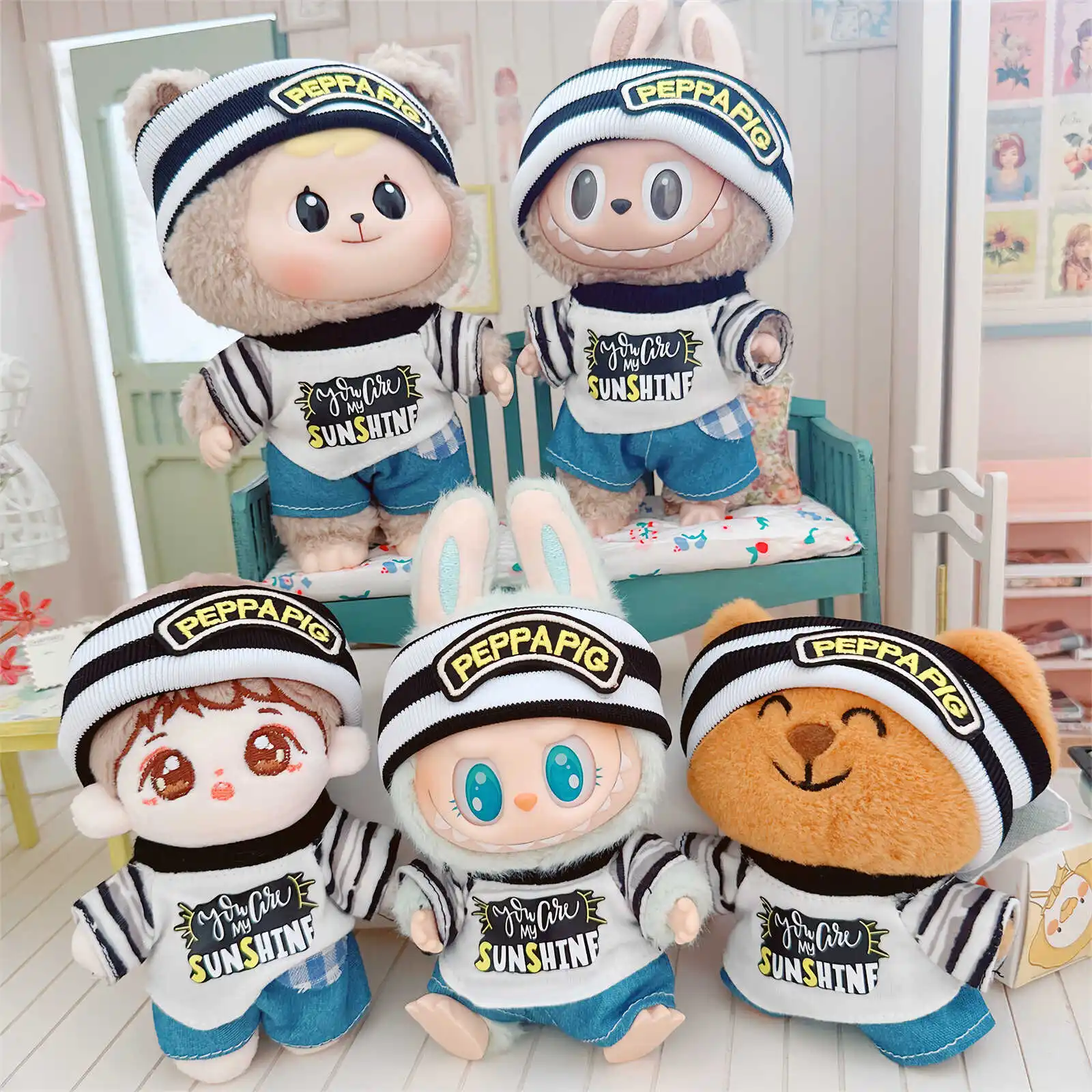 10cm kawaii Mini Idol Puppe Kleidung niedlichen coolen Jungen Graffiti 3 Stück Set für Plüsch puppe verkleiden wechselnde Kleidung Spiel Mädchen Geschenke