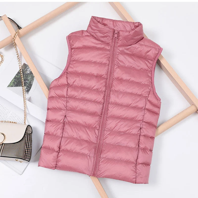Female 90% White Duck Down Ultra Lightweight Packable Warm Down Liner Vest 2026 New Women Sleeveless Puffer Jacket