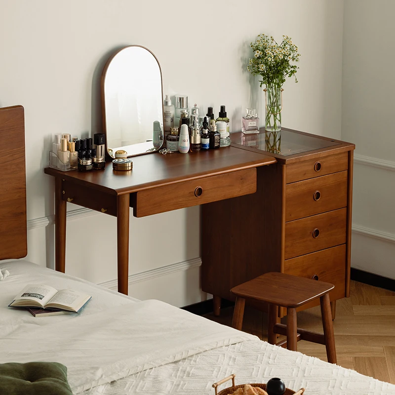 

Nordic Style Wooden Wholesale Dressing Dresser for Bedroom Table with Mirror and Drawers