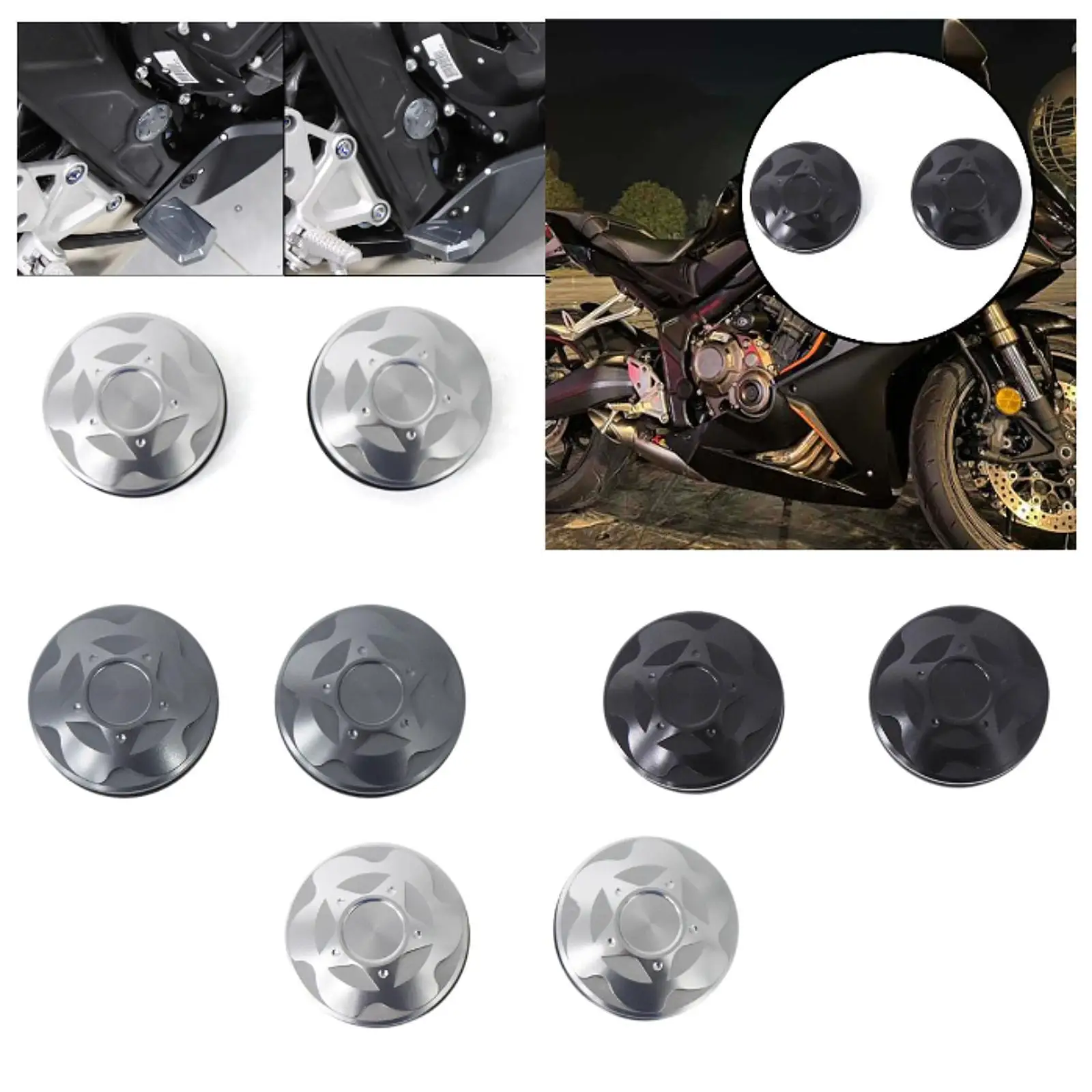 

Motorcycle Frame Hole Cover Caps Plug Decorative Frame End Cap Set Professional High Performance Replacement for CB650R