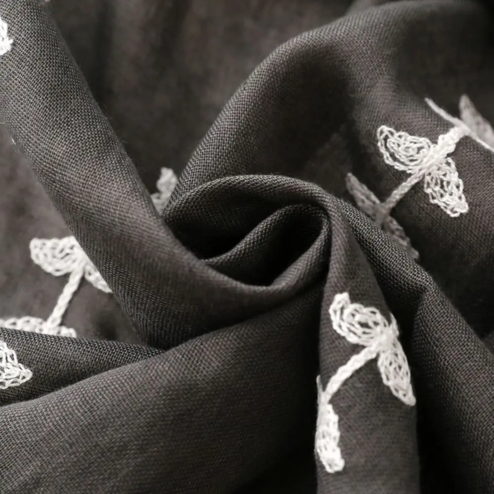 

Элегантный длинный шарф с вышивкой цветов, богемный шелковый шарф с принтом, однотонный тонкий шарф в этническом стиле, пляжный платок