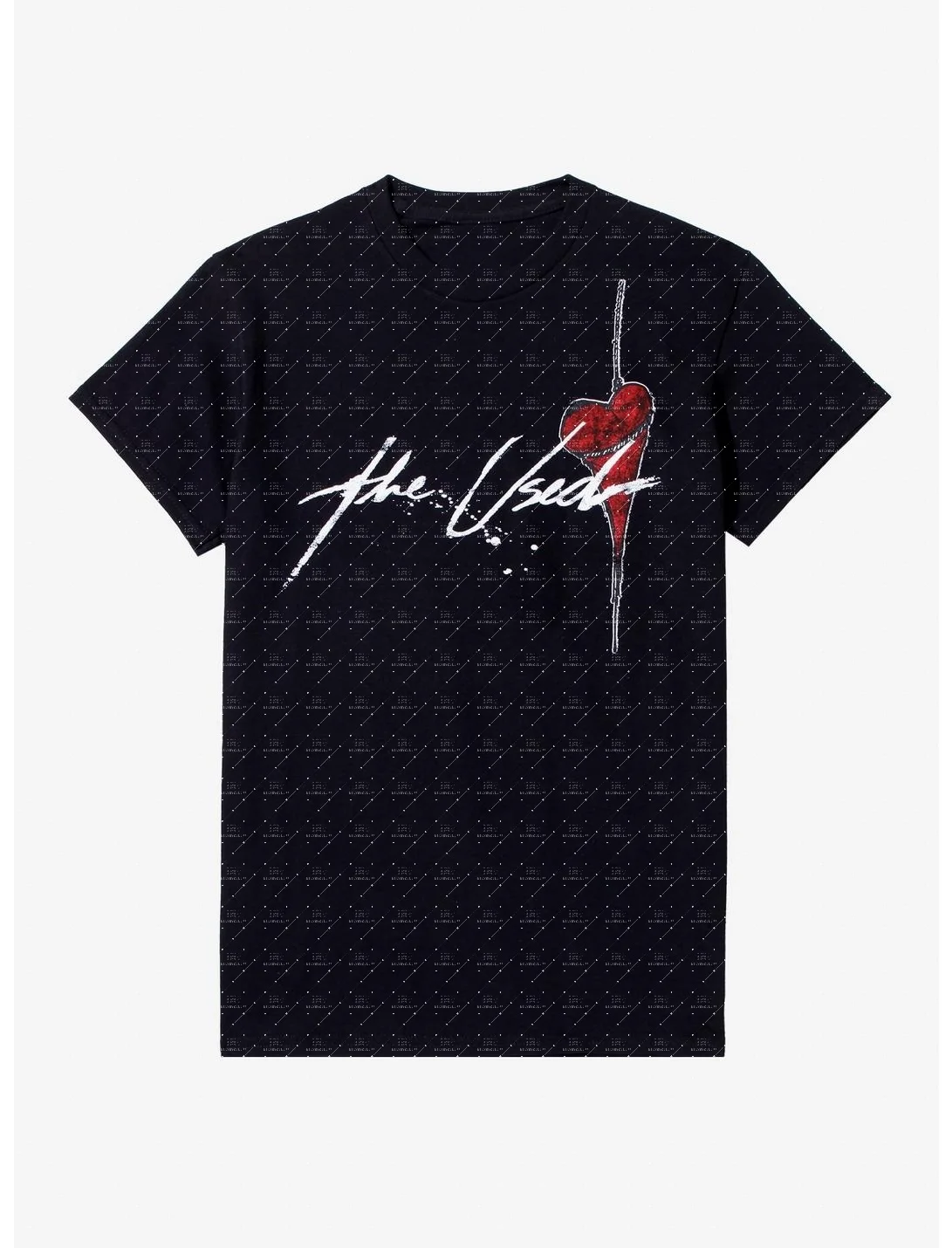 Grunge Emo Punk Retro Rustic Barbed Wire Broken Heart Splash Ink Graphic Streetwear Casual Tops