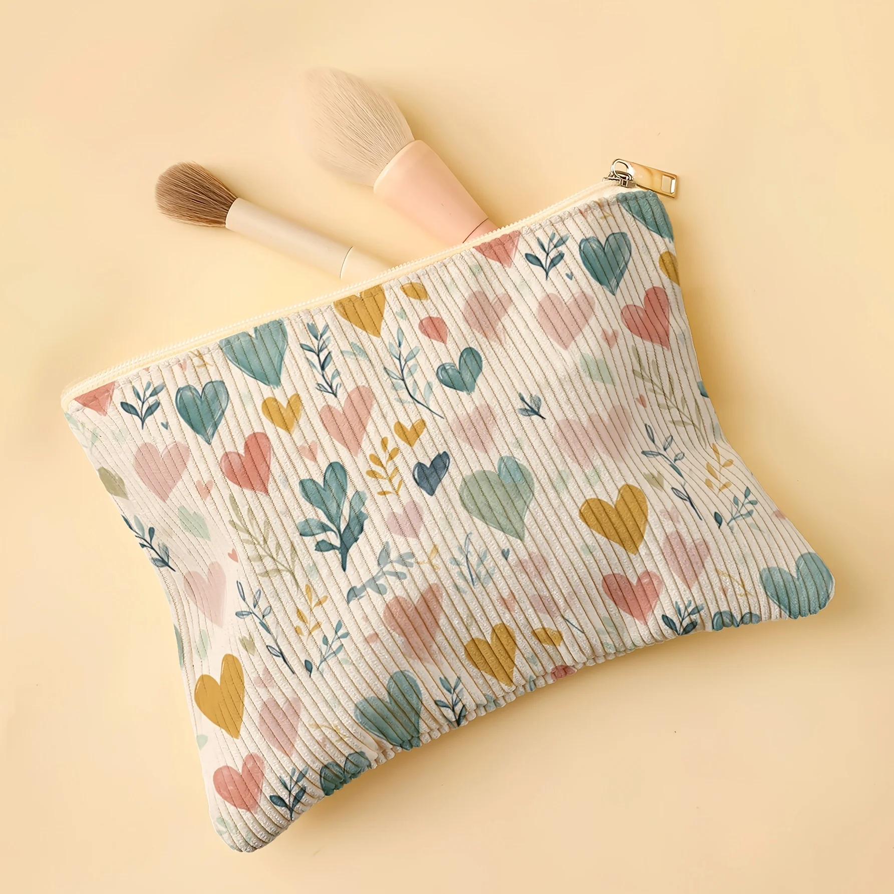 Corduroy Makeup Bag Retro and Simple Makeup Storage Bag Women's Large Capacity Travel Hand-held Storage Bag