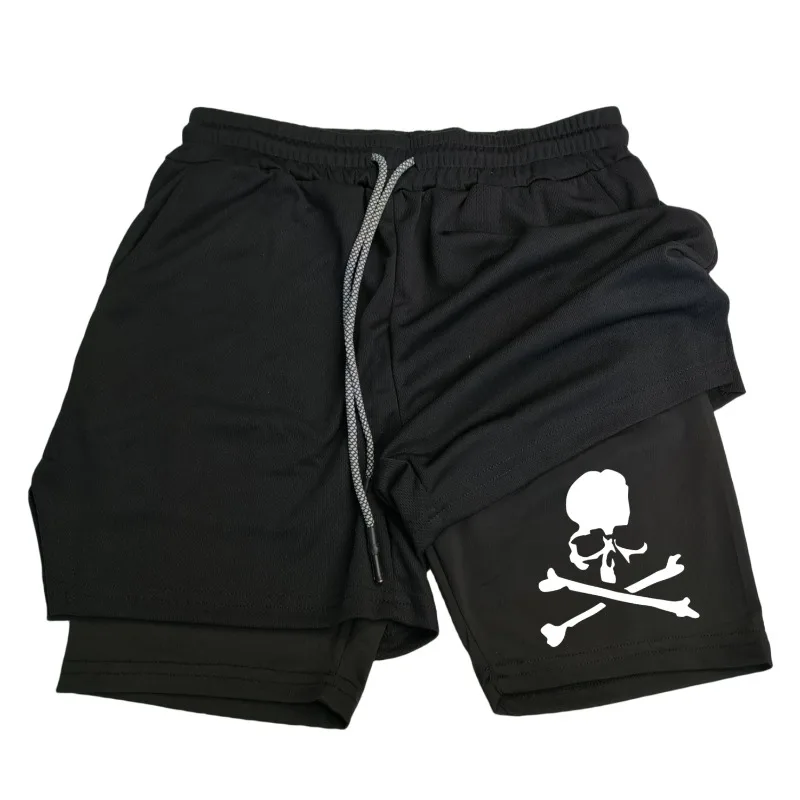 

Skeleton Men's 2 in 1 Shorts Running Sports and Fitness Shorts Outdoor Quick Drying and Breathable Gym Shorts Streetwear Pants