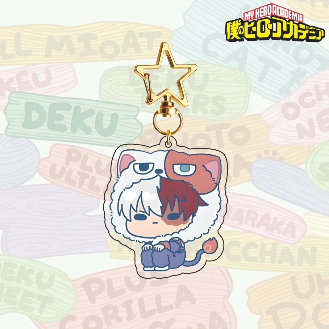 My Hero Academia Tier-Haube Q-Version Acryl-Schlüsselanhänger Sternhaken Deku Bakugo Todoroki Uraraka Anime Rucksack-Anhänger MHA Fans – Detail 4