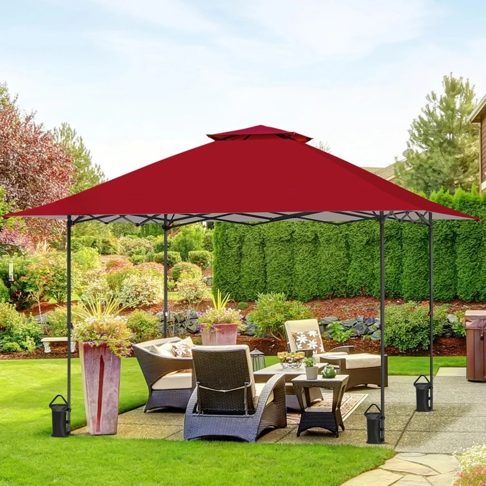 

13x13 Straight Leg Pop Up Canopy Tent Instant Outdoor Canopy Easy Single Person Set up Folding Shelter w/Auto Extending Eaves 1